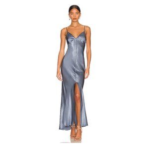 Shona Joy La Lune Bias Slip Dress Blue Smoke Size 6